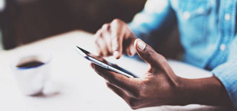 Man holding mobile phone